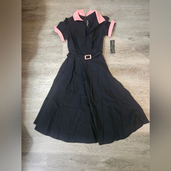 SALE!! 🖤Stop Staring Black Dress with Coral Accents - Picture 1 of 3